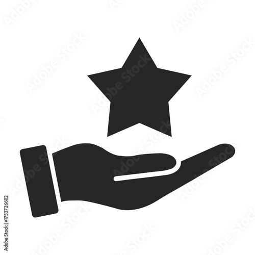 hand hold star flat icon