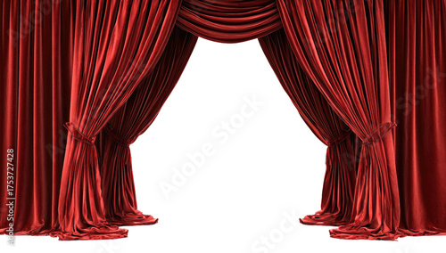 Crimson velvet theater curtains