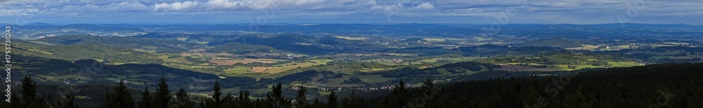 Obraz premium View from the lookout tower in Javornik, South Bohemian Region, Czech Republic, Europe 