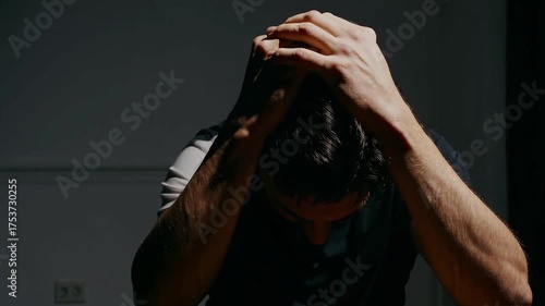 Covering Face in Defeat (seamless loop)