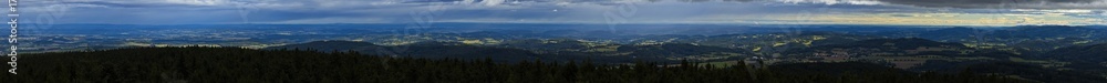 Fototapeta premium View from the lookout tower in Javornik, South Bohemian Region, Czech Republic, Europe 