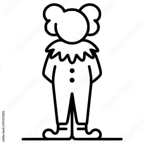 One line clown silhouette