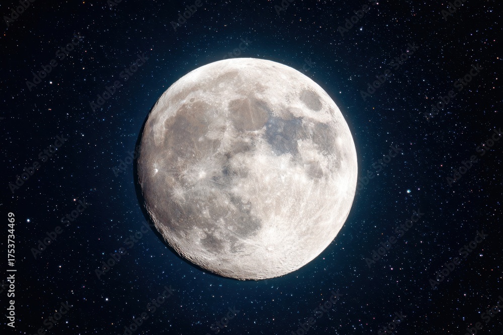 Obraz premium Detailed View of the Full Moon