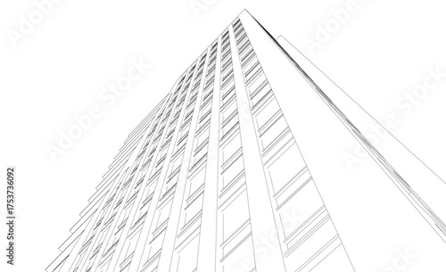 abstract architecture vector 3d illustration	
