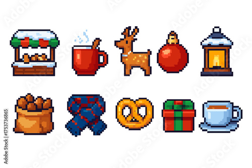 Winter, holiday 3d icon set. cozy, festive season 3d icons collection for celebrations