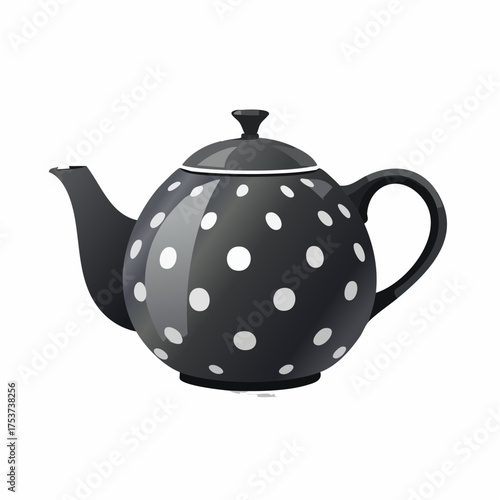 Hübsche Teekanne in schwarz