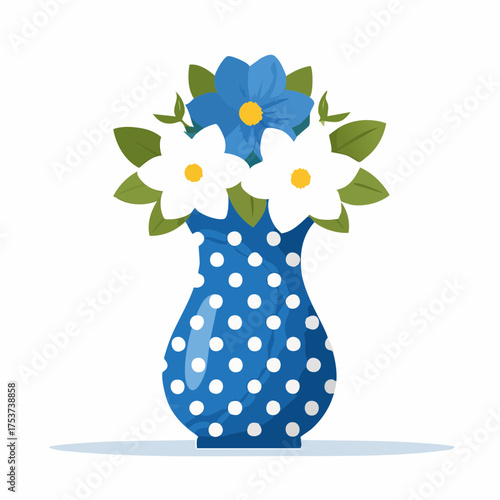 Hübsche Blumenvase in blau