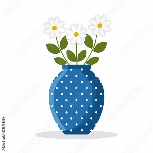 Hübsche Blumenvase in blau