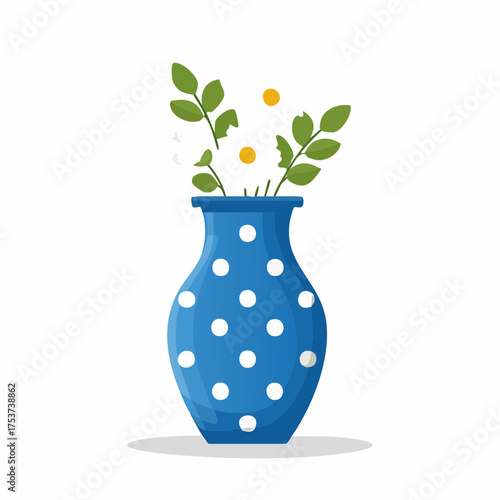Hübsche Blumenvase in blau