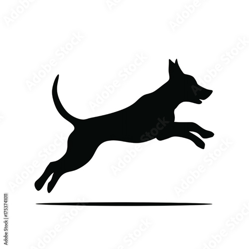 Jumping Dog Silhouette Pet Animal Icon Clipart