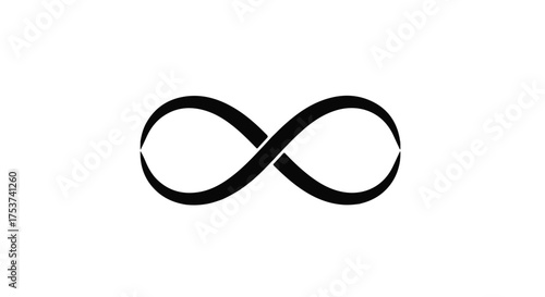 Endless loop symbolizing eternity, infinity, and boundless possibilities on a clean white background.
