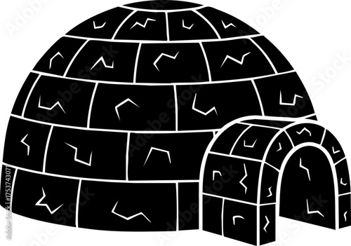 Intriguing igloo illustration perfect for winter themes, arctic exploration, and cultural representations from the frozen north, designed for adventure