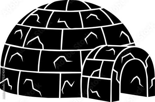 Detailed rendering of an igloo, a classic symbol of arctic life and winter adventure, perfect for educational materials and travel promotions