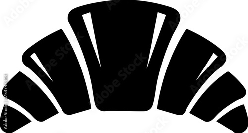 Delicious flaky croissant icon perfect for bakery menus cafe branding and food service promotions modern and versatile design