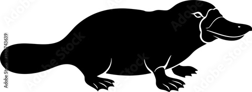 Iconic platypus silhouette instantly recognizable for wildlife projects and educational materials celebrating unique creatures