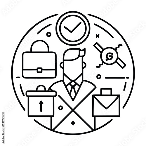 vector illustration of a cartoon businessman