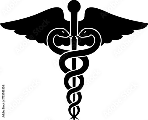 Iconic caduceus symbol representing healing and medicine, a powerful emblem for healthcare and professional services.