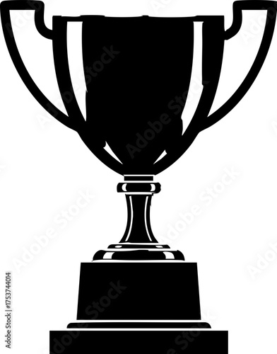 Celebrate ultimate victory with this sleek, modern trophy silhouette perfect for awards ceremonies, sports achievements, and business recognition.