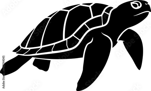 Majestic sea turtle glides through clear ocean waters, embodying tranquility and the vastness of marine life, perfect for nature and conservation themes.