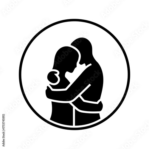 Couples hugging vector art of silhouette of couple hugging in circle