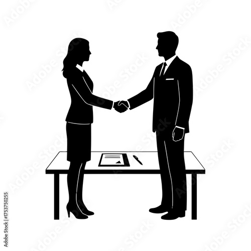 Office restart handshake vector art of business handshake for partnership concept