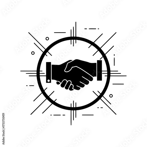 Office restart handshake vector art of handshake logo for business agreement and partnership