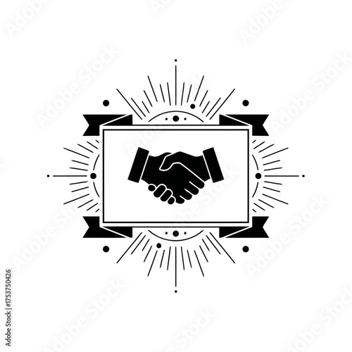 Office restart handshake vector art of handshake icon for business partnership concept