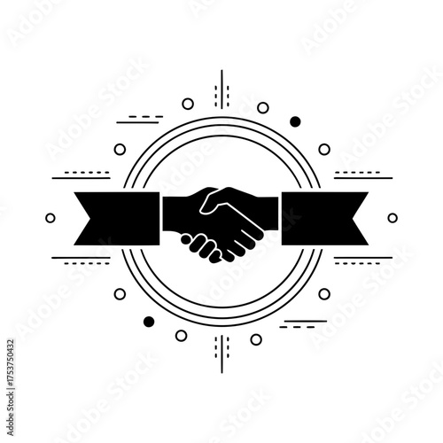 Office restart handshake vector art of handshake icon for business agreement concept