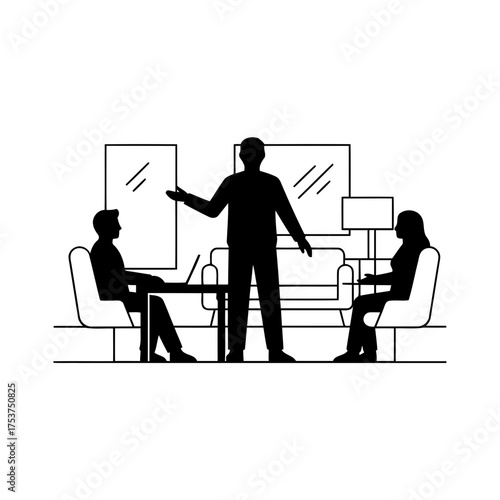 Office restart meeting vector art of business meeting with consultant