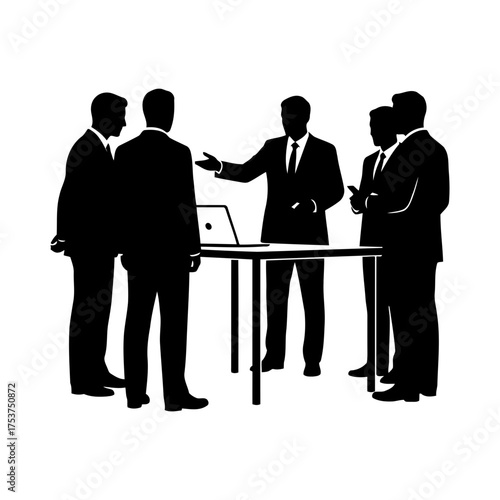 Office restart meeting vector art of business people meeting and discussing