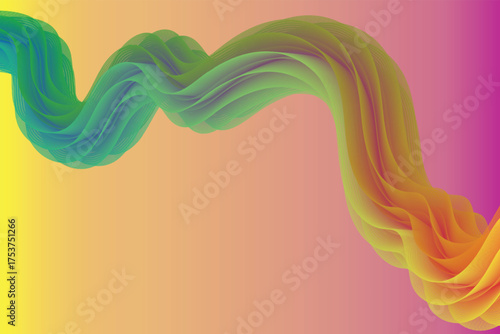 Colorful Abstract Wave Design with Gradient Background for Modern Art and Digital Design Projects