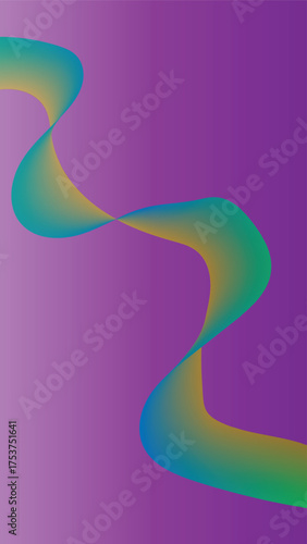 Abstract Wavy Ribbon Design on Gradient Purple Background Modern and Stylish Illustration for Web Design and Presentation Templates