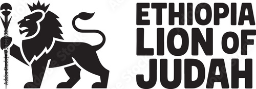 Ethiopia Lion of Judah Vector Design Regal King Crowned Symbol Royal Animal