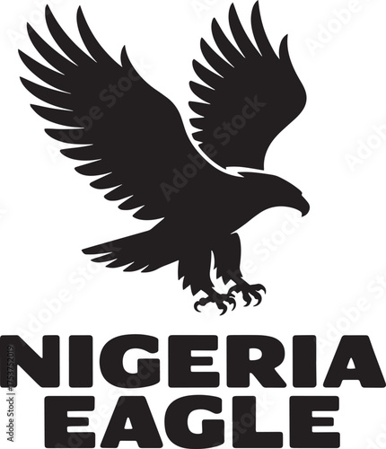 Nigeria Eagle Vector Illustration African Wildlife Predator Bird Flying Design