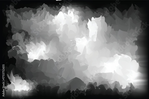 Abstract Black and White Cloudscape Background Image Featuring Light and Shadow for Artistic Projects and Design Elements