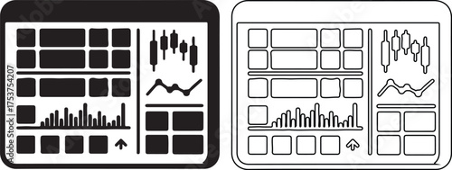 Digital tablet displaying stock market data and financial charts for investment analysis and business performance tracking on a modern device