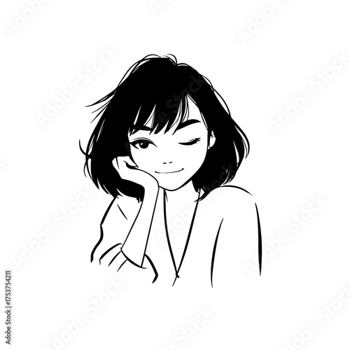 YouTuber. YouTuber simple black and white line art vector logo