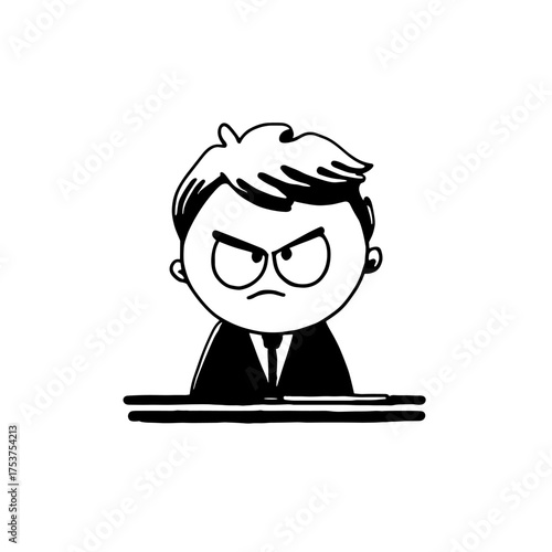 Judge. Judge simple black and white line art vector logo