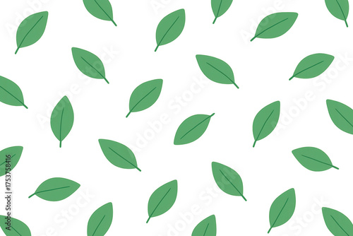 Green leaves seamless pattern on transparent background, showing natural element and ecology concept