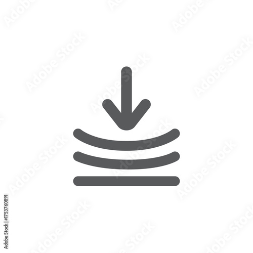 vector outline design of downward push sign, strong against pressure.
