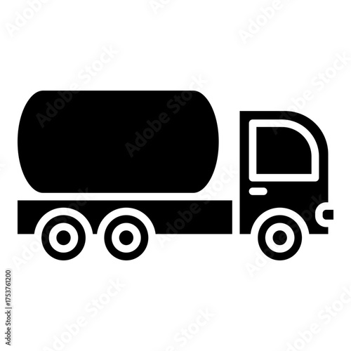 Tank truck glyph solid icon