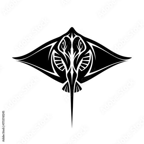 Tribal ray with a modern twist, perfect for edgy designs, striking tattoos, and unique branding projects. A dynamic addition to any creative endeavor!