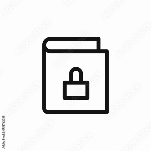 book lock icon sign vector