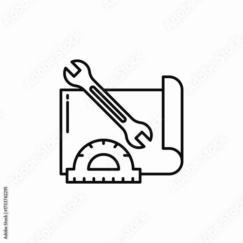 construction planning icon sign vector