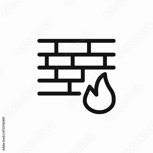 firewall protection icon sign vector