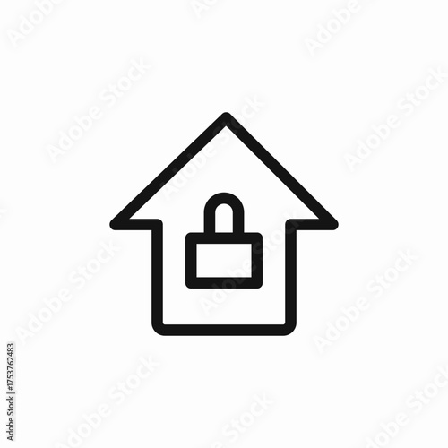 house lock safety icon sign vector