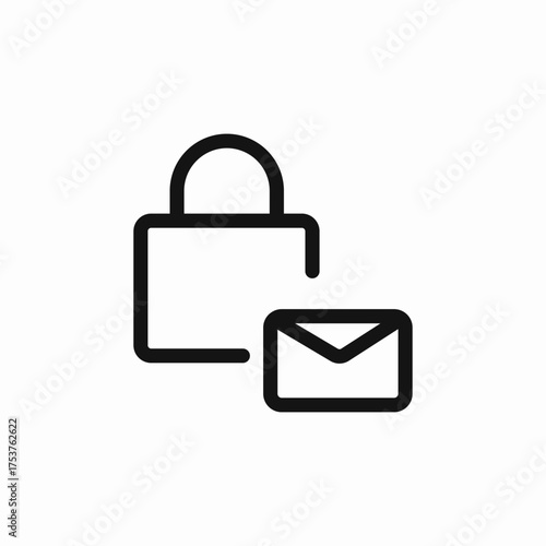 mail lock protected icon sign vector