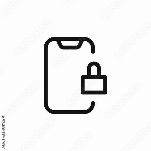 phone lock protection icon sign vector
