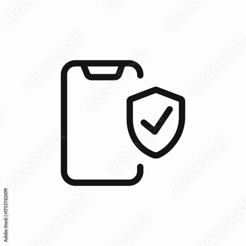 phone shield check mark icon sign vector