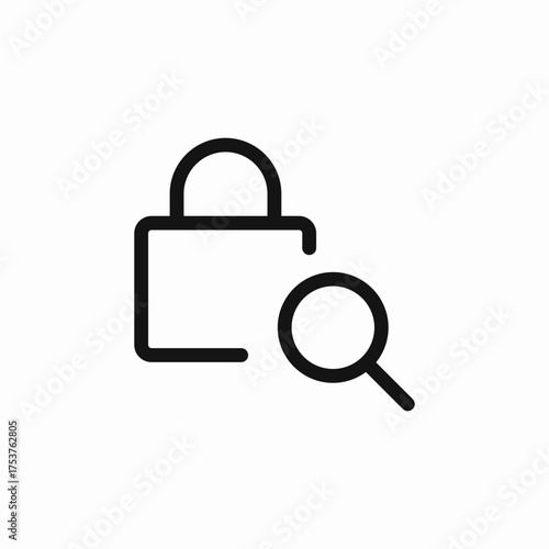 search lock protection icon sign vector